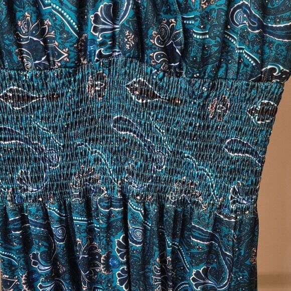 Elegant Blue Paisley Maxi Dress - Picture 3 of 6